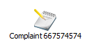 Complaint Entity Data Example